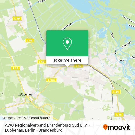 Карта AWO Regionalverband Brandenburg Süd E. V. - Lübbenau