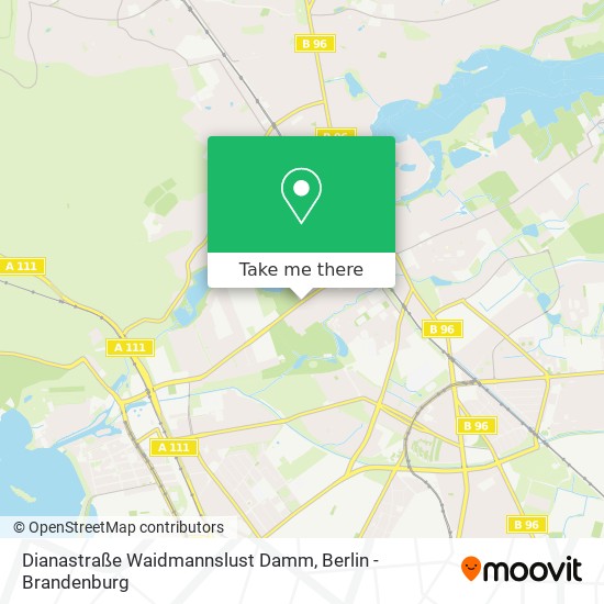 Карта Dianastraße Waidmannslust Damm