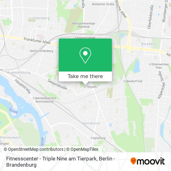 Fitnesscenter - Triple Nine am Tierpark map