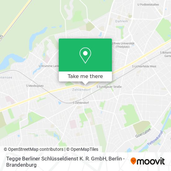 Карта Tegge Berliner Schlüsseldienst K. R. GmbH