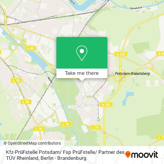 Kfz-PrüFstelle Potsdam/ Fsp PrüFstelle/ Partner des TÜV Rheinland map