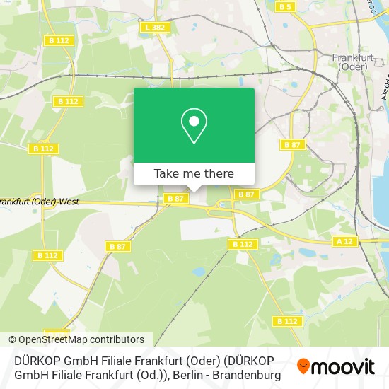 DÜRKOP GmbH Filiale Frankfurt (Oder) (DÜRKOP GmbH Filiale Frankfurt (Od.)) map