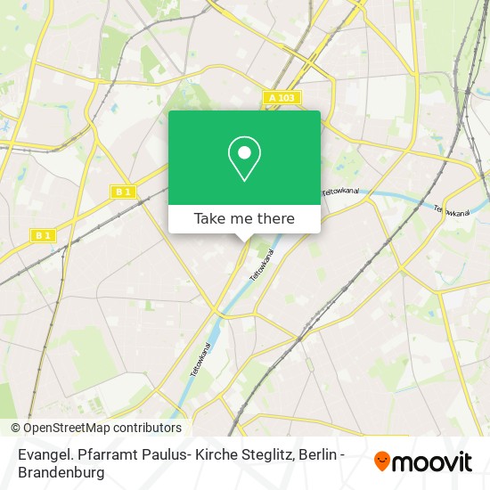 Evangel. Pfarramt Paulus- Kirche Steglitz map
