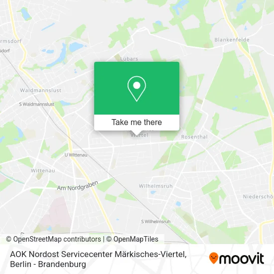 Карта AOK Nordost Servicecenter Märkisches-Viertel