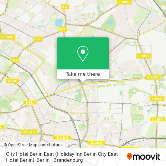 City Hotel Berlin East (Holiday Inn Berlin City East Hotel Berlin) map