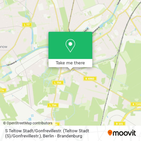 S Teltow Stadt / Gonfrevillestr. (Teltow Stadt (S) / Gonfrevillestr.) map