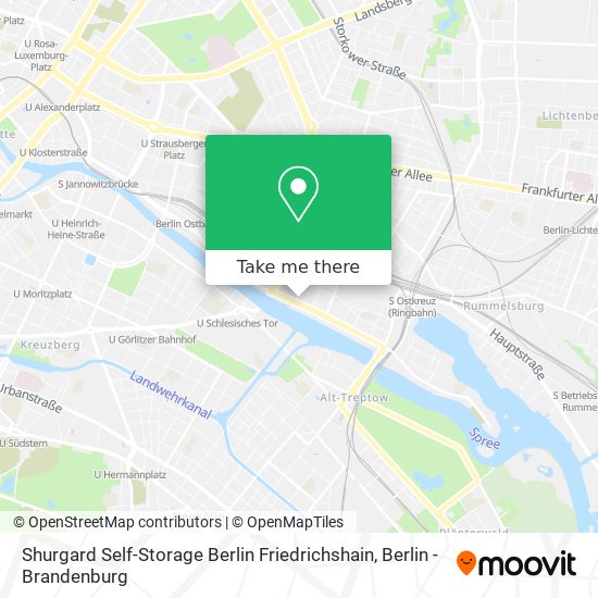 Shurgard Self-Storage Berlin Friedrichshain map