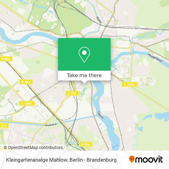 Kleingartenanalge Mahlow map