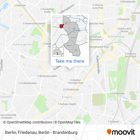 Berlin, Friedenau map