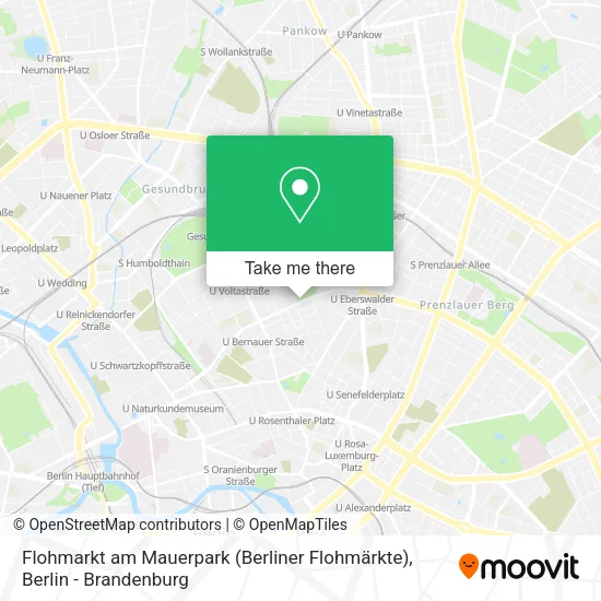 Карта Flohmarkt am Mauerpark (Berliner Flohmärkte)