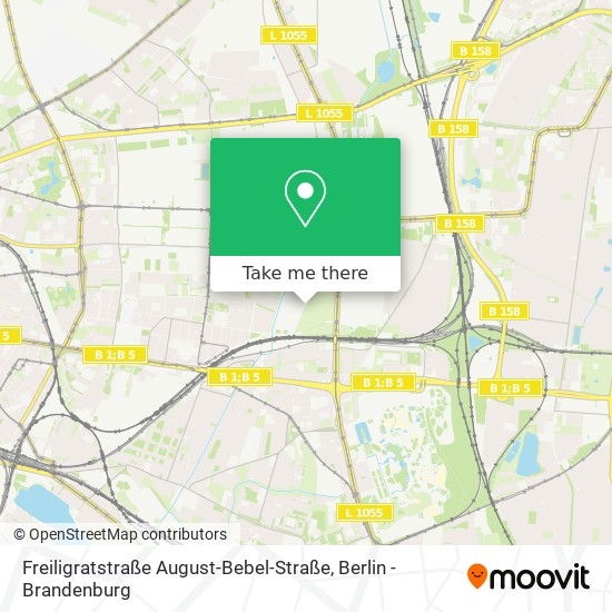 Freiligratstraße August-Bebel-Straße map