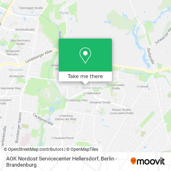 Карта AOK Nordost Servicecenter Hellersdorf