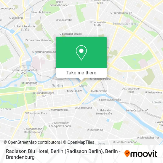 Карта Radisson Blu Hotel, Berlin (Radisson Berlin)