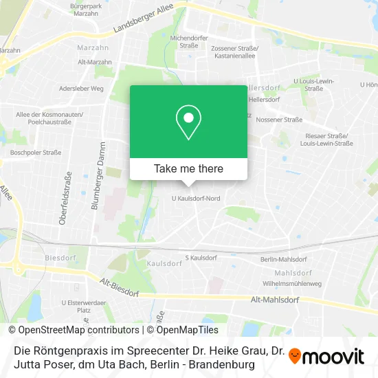 Die Röntgenpraxis im Spreecenter Dr. Heike Grau, Dr. Jutta Poser, dm Uta Bach map