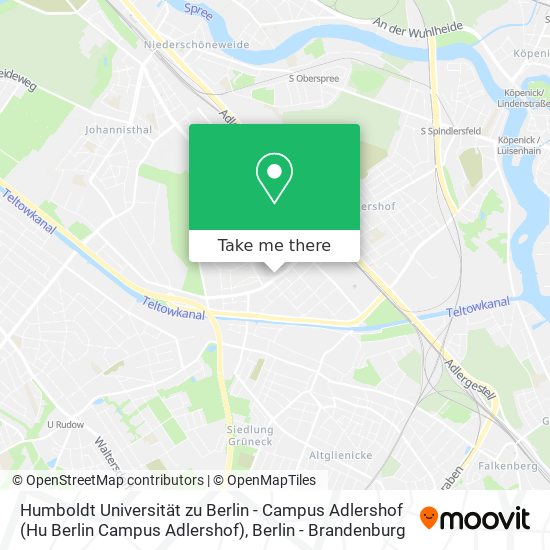 Карта Humboldt Universität zu Berlin - Campus Adlershof (Hu Berlin Campus Adlershof)