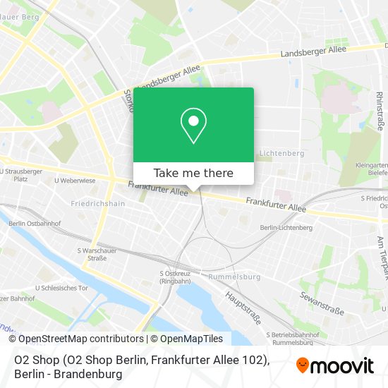 Карта O2 Shop (O2 Shop Berlin, Frankfurter Allee 102)