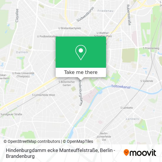 Hindenburgdamm ecke Manteuffelstraße map