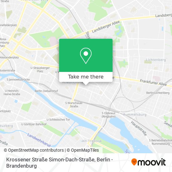 Krossener Straße Simon-Dach-Straße map