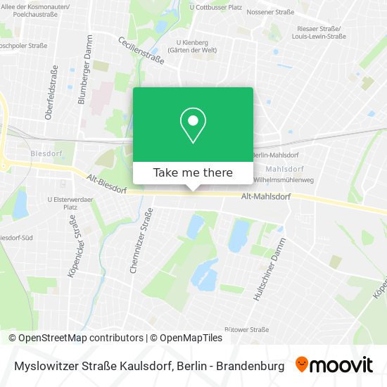 Карта Myslowitzer Straße Kaulsdorf