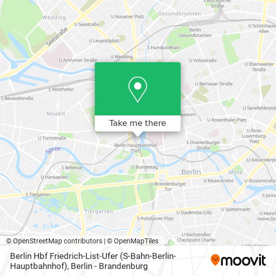 Berlin Hbf Friedrich-List-Ufer (S-Bahn-Berlin-Hauptbahnhof) map
