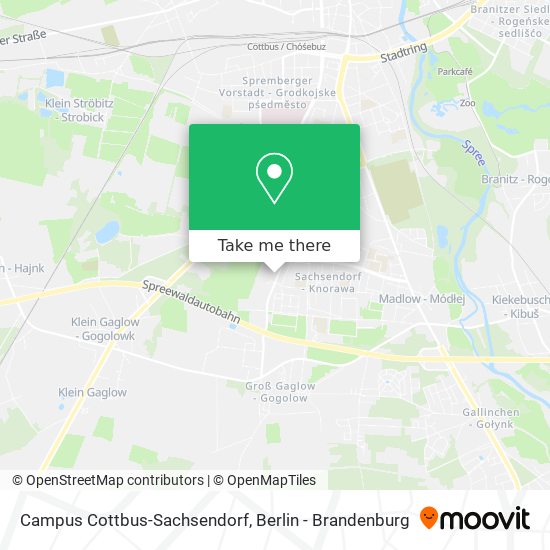 Campus Cottbus-Sachsendorf map