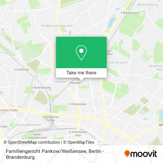 Карта Familiengericht Pankow / Weißensee