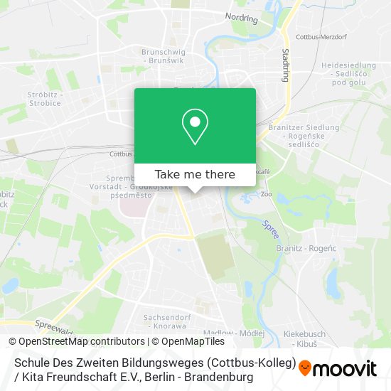 Карта Schule Des Zweiten Bildungsweges (Cottbus-Kolleg) / Kita Freundschaft E.V.