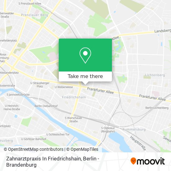 Карта Zahnarztpraxis In Friedrichshain