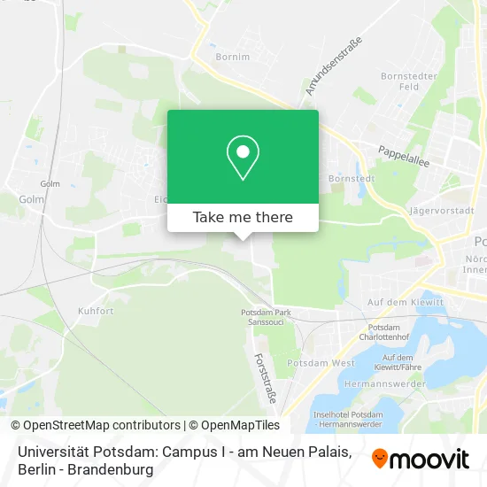 Карта Universität Potsdam: Campus I - am Neuen Palais