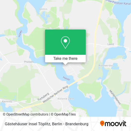 Карта Gästehäuser Insel Töplitz