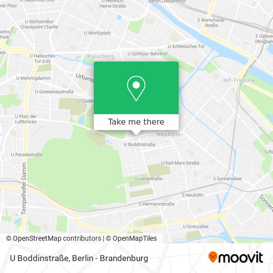Карта U Boddinstraße