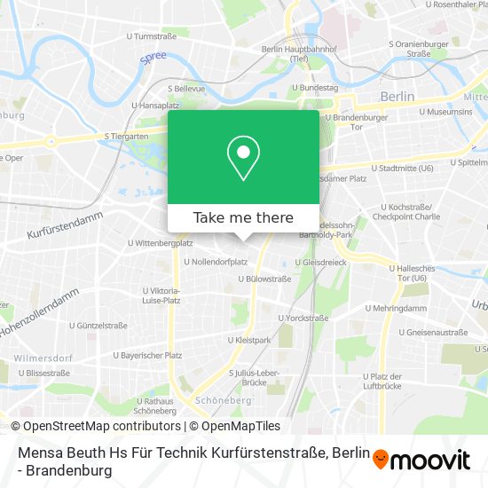 Mensa Beuth Hs Für Technik Kurfürstenstraße map