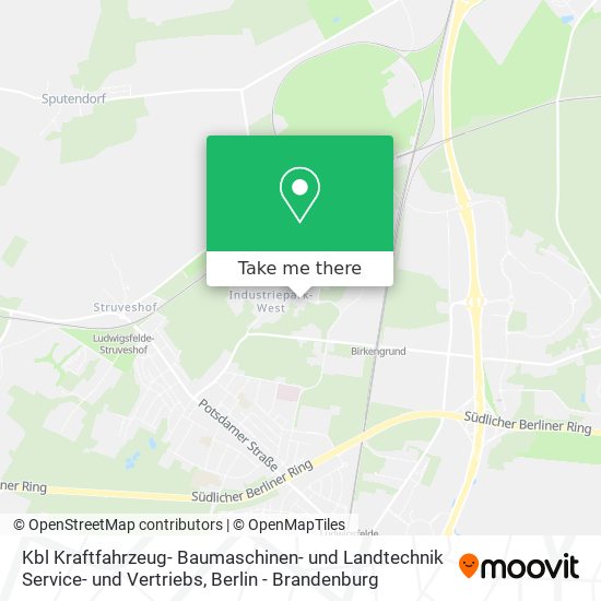 Карта Kbl Kraftfahrzeug- Baumaschinen- und Landtechnik Service- und Vertriebs