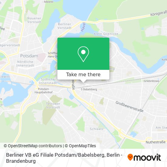 Карта Berliner VB eG Filiale Potsdam / Babelsberg