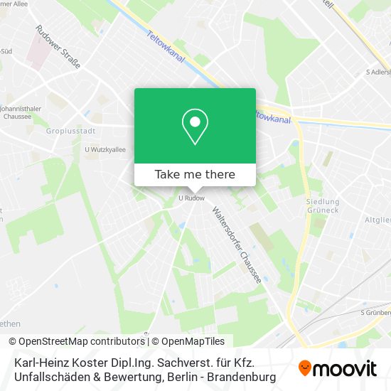 Карта Karl-Heinz Koster Dipl.Ing. Sachverst. für Kfz. Unfallschäden & Bewertung