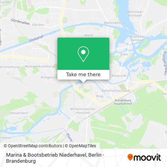 Карта Marina & Bootsbetrieb Niederhavel