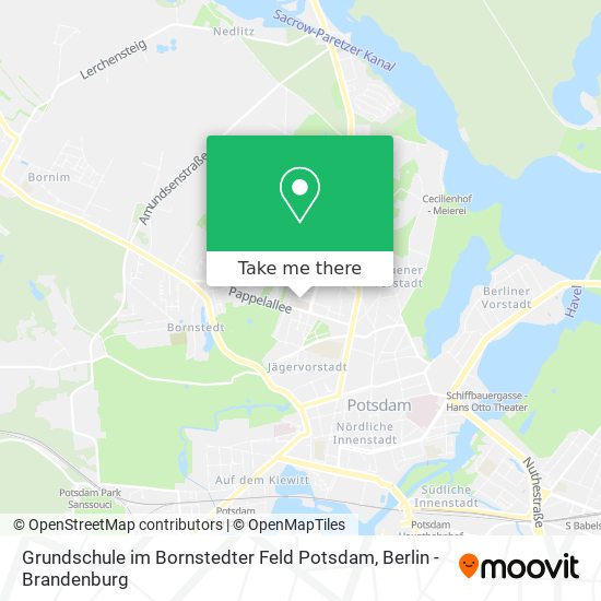 Карта Grundschule im Bornstedter Feld Potsdam