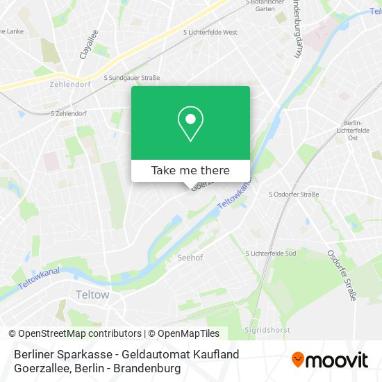 Berliner Sparkasse - Geldautomat Kaufland Goerzallee map