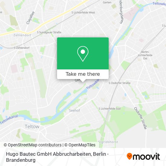 Карта Hugo Bautec GmbH Abbrucharbeiten