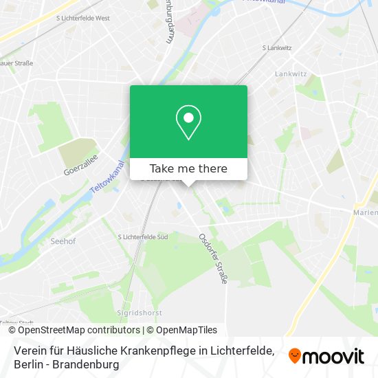 Карта Verein für Häusliche Krankenpflege in Lichterfelde
