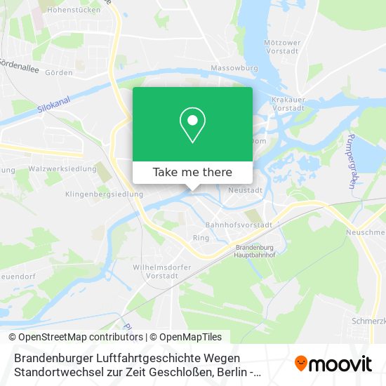 Brandenburger Luftfahrtgeschichte Wegen Standortwechsel zur Zeit Geschloßen map