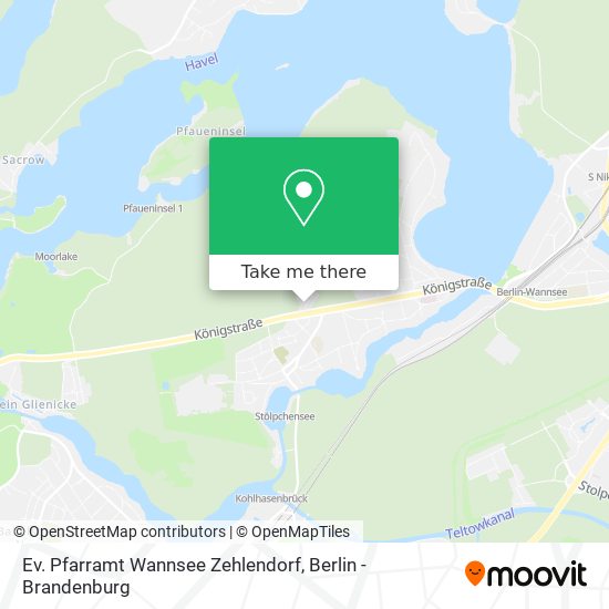 Карта Ev. Pfarramt Wannsee Zehlendorf