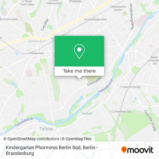 Карта Kindergarten Phorminis Berlin Süd