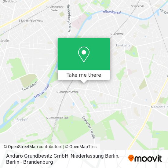 Карта Andaro Grundbesitz GmbH, Niederlassung Berlin