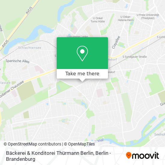 Карта Bäckerei & Konditorei Thürmann Berlin