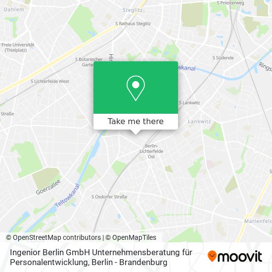 Карта Ingenior Berlin GmbH Unternehmensberatung für Personalentwicklung