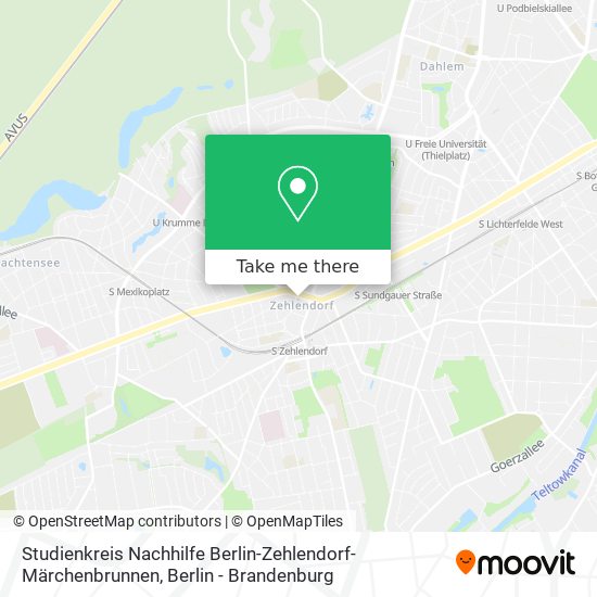 Карта Studienkreis Nachhilfe Berlin-Zehlendorf-Märchenbrunnen