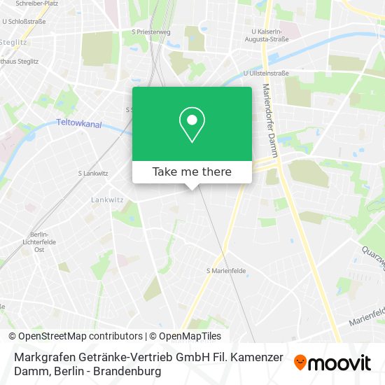 Карта Markgrafen Getränke-Vertrieb GmbH Fil. Kamenzer Damm