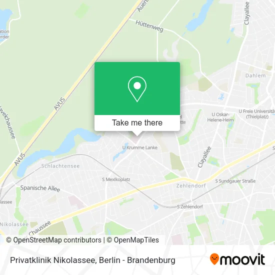 Карта Privatklinik Nikolassee