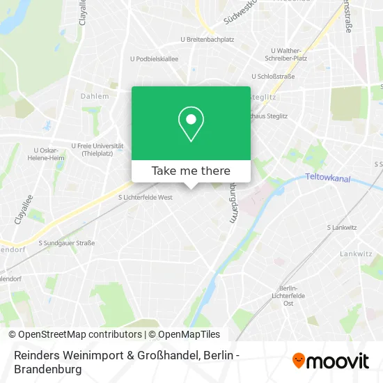 Карта Reinders Weinimport & Großhandel